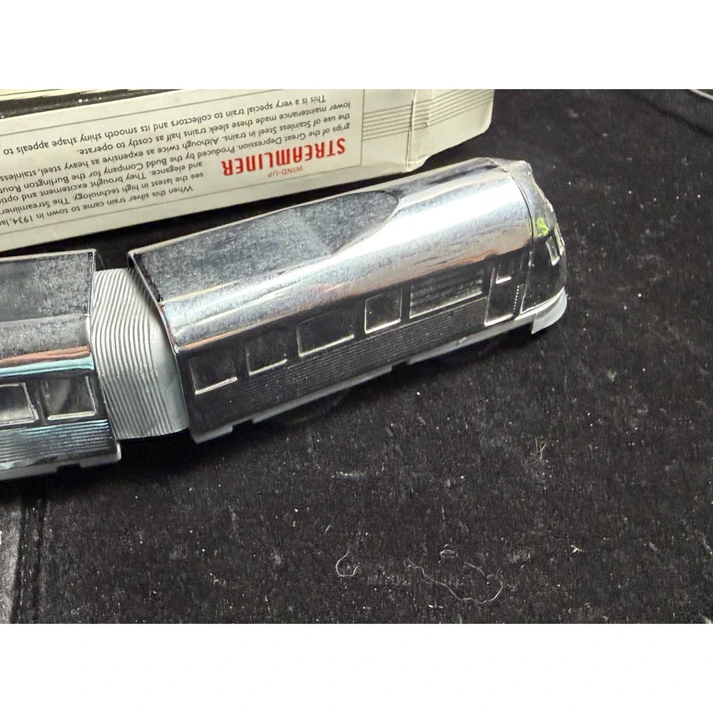 Schylling Streamliner Three Car Wind-Up Train-Chrome Plated, Tin Collector Toy